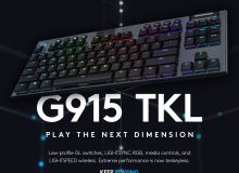 Logitech G представя механичната геймърска клавиатура Tenkeyless G915